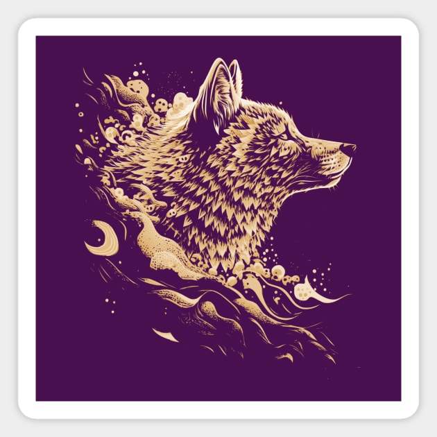 The Majestic Wolf Design Magnet by Tees For UR DAY